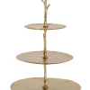 Vassoi E Centro Tavola>Bizzotto ALZATA 3P DECORATIVA INDHUR TO ORO H45