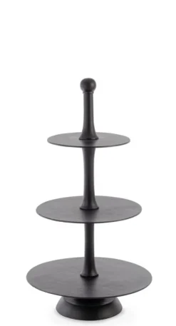 Vassoi E Centro Tavola>Bizzotto ALZATA 3P DECORATIVA MALLET NERO H82