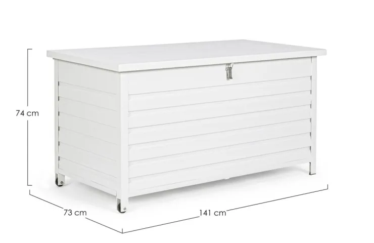 Carrelli E Bauli>Bizzotto BAULE PORTA CUSCINI SMALL CON RUOTE BIANCO YK11 - ATLANTIC