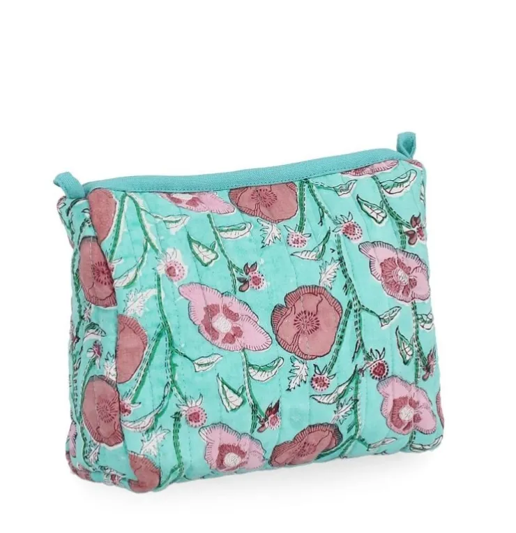 Accessori In Tessuto>Bizzotto BEAUTYCASE EMELIE RETT TURCHESE 21X17