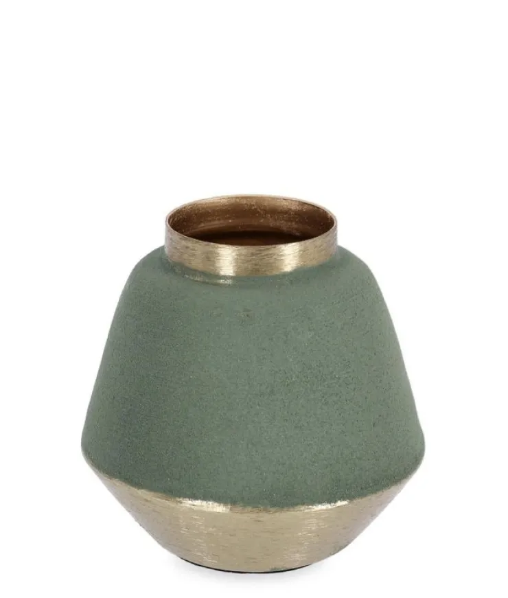 Coprivasi>Bizzotto BOTTIGLIA DECORATIVA SAAD VERDE GOLD H8