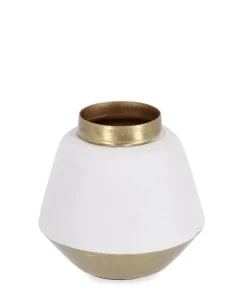 Coprivasi>Bizzotto BOTTIGLIA DECORATIVA SAAD BIANCO ORO H8