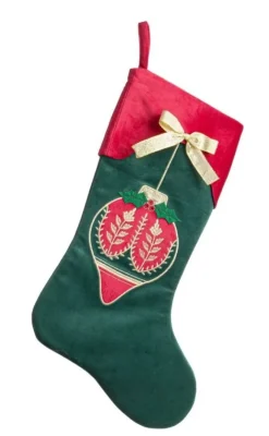 Oggettistica>Bizzotto CALZA FESTIVE ROSSO-VERDE 45X28