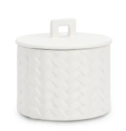 Candele>Bizzotto CANDELA C-COPERCHIO TWINE BIANCO Ø14,5