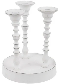 Portacandele>Bizzotto CANDELABRO KYLIE 3F BIANCO C-BASE H18