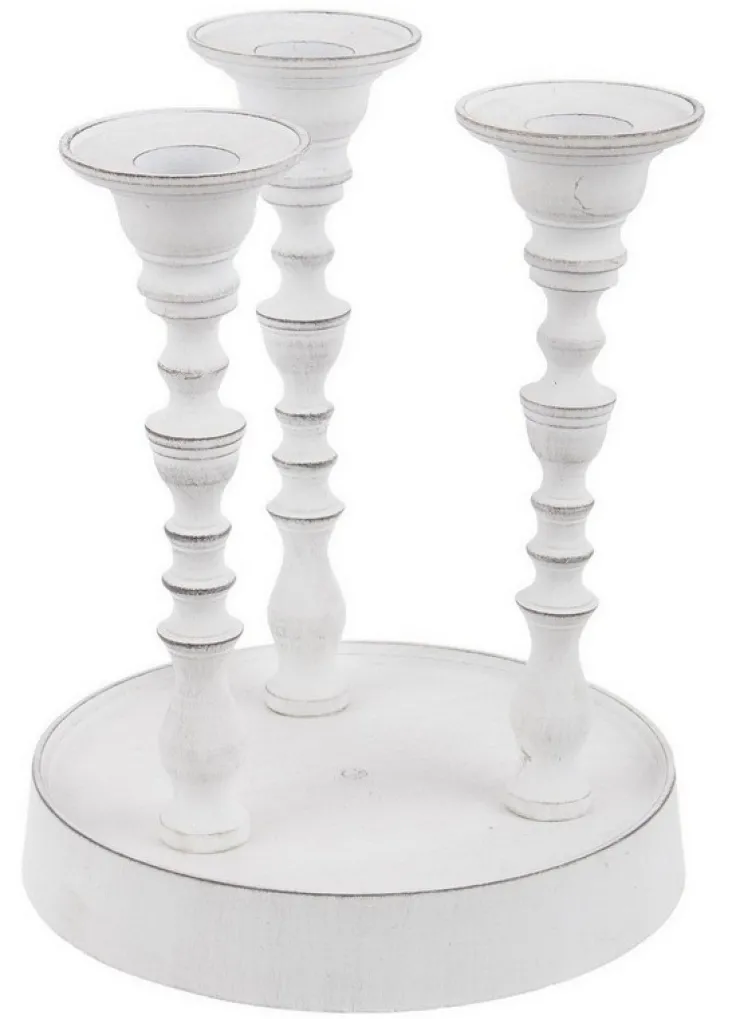 Portacandele>Bizzotto CANDELABRO KYLIE 3F BIANCO C-BASE H18