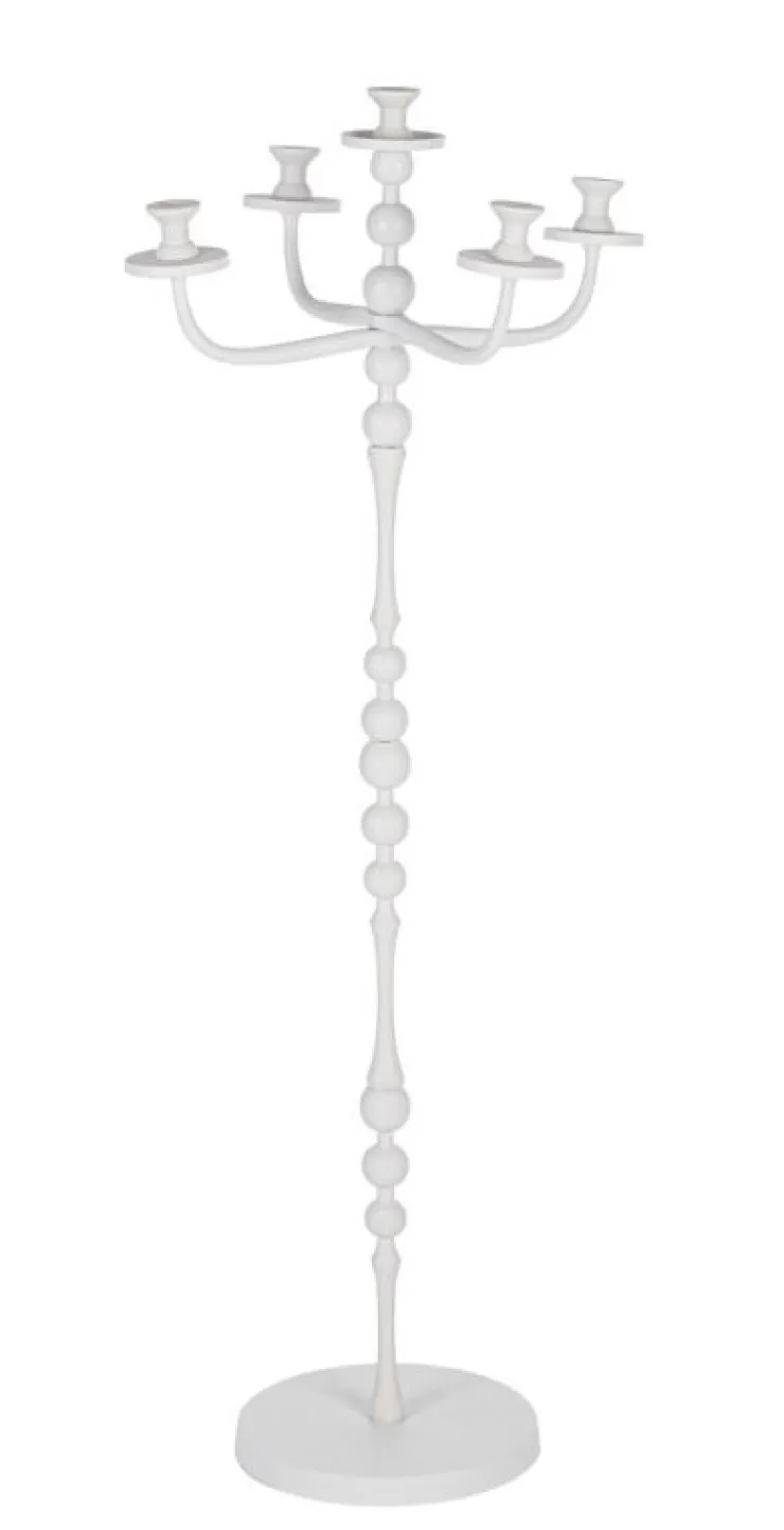 Portacandele>Bizzotto CANDELABRO RIDHI 5FUOCHI BIANCO H123