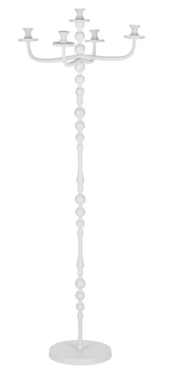 Portacandele>Bizzotto CANDELABRO RIDHI 5FUOCHI BIANCO H152