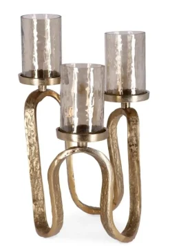 Portacandele>Bizzotto CANDELABRO SAGAR 3FUOCHI ORO H29