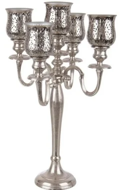 Portacandele>Bizzotto CANDELABRO SHARYN 5FUOCHI ARGENTO H62
