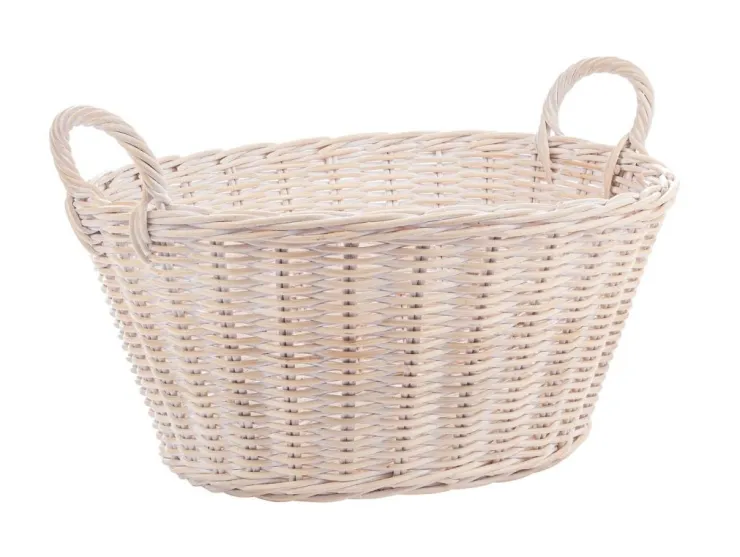 Ceste Decorative>Bizzotto CESTO 2M NARRA OVALE SBIANCATO