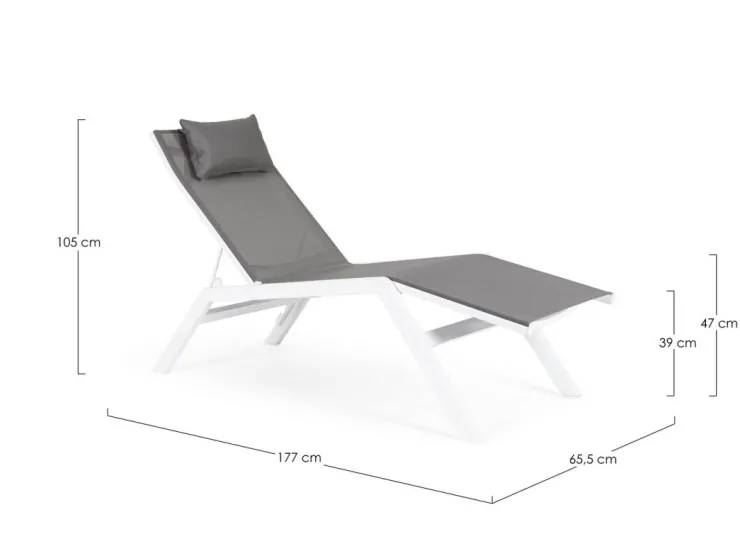Lettini, Sdraio E Chaise Longue>Bizzotto CHAISE LONGUE IN ALLUMINIO BIANCO JX11 - KRION