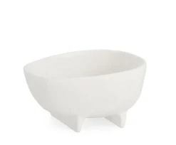 Vassoi E Centro Tavola>Bizzotto CIOTOLA DECORATIVA HISAR BIANCO H8,5