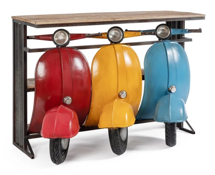 Carrelli Ed Espositori>Bizzotto CONSOLLE BAR TRIS VESPA COLOR