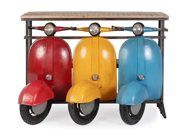 Carrelli Ed Espositori>Bizzotto CONSOLLE BAR TRIS VESPA COLOR
