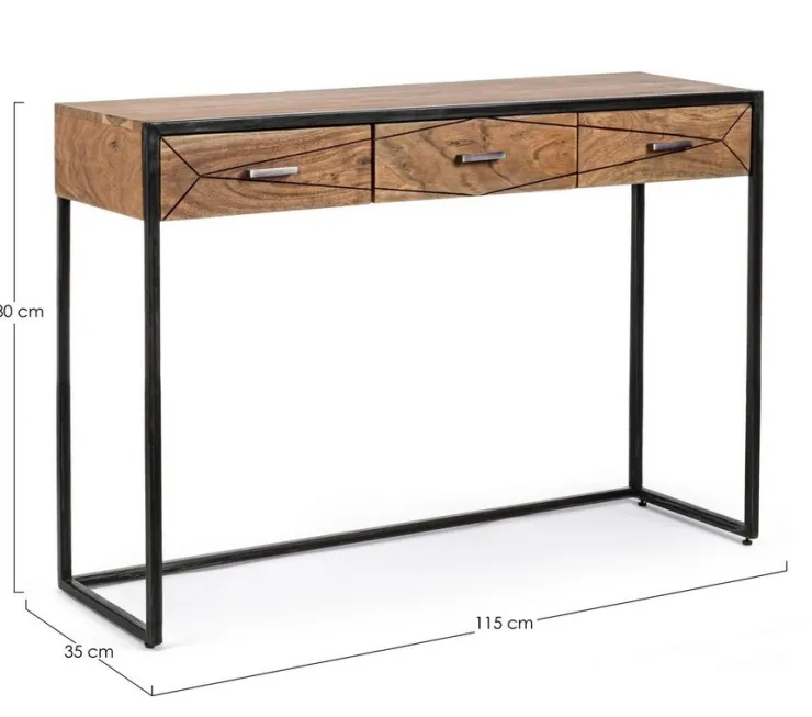 Consolle>Bizzotto CONSOLLE IN LEGNO 3 CASSETTI - EGON