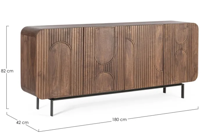 Credenze>Bizzotto CREDENZA 4 ANTE IN LEGNO - ORISSA