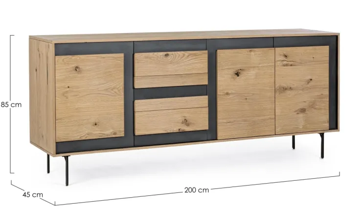 Credenze>Bizzotto CREDENZA 3 CASSETTI IN LEGNO - STANWOOD