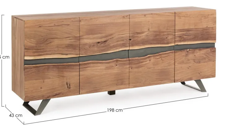 Credenze>Bizzotto CREDENZA IN LEGNO 4 ANTE - ARON