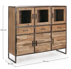 Credenze>Bizzotto CREDENZA IN LEGNO 6 ANTE - ELMER