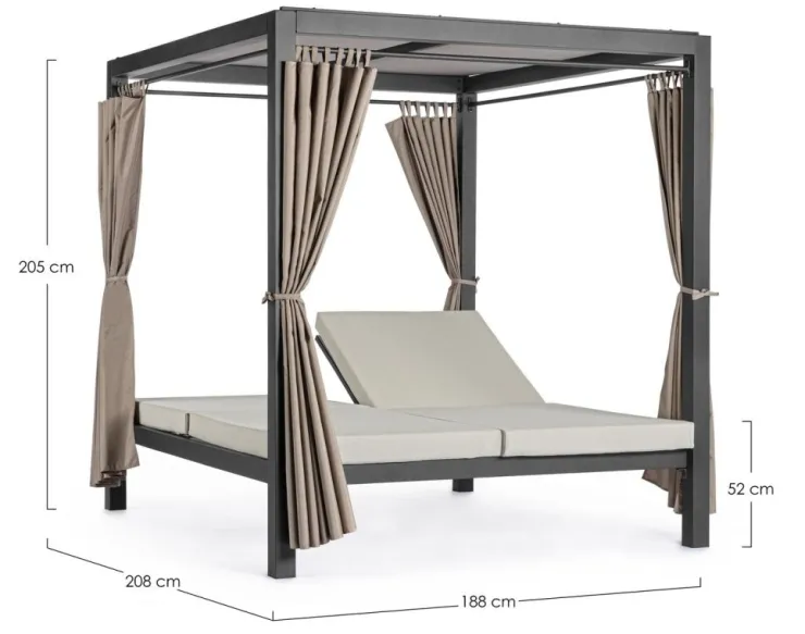 Daybed>Bizzotto DAYBED IN ALLUMINIO ANTRACITE - DREAM