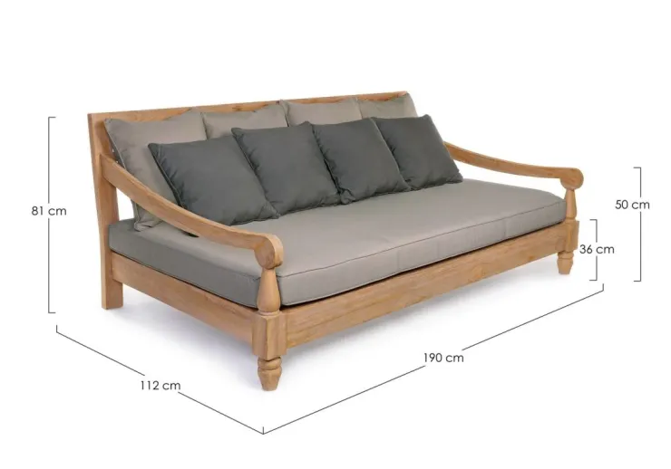 Daybed>Bizzotto DAYBED IN TEAK SFODERABILE - BALI FSC