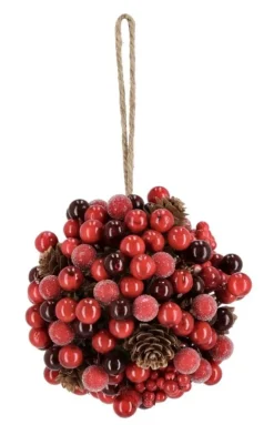 Oggettistica>Bizzotto DECOR SFERICA ELINOR BACCA ROSSO D125