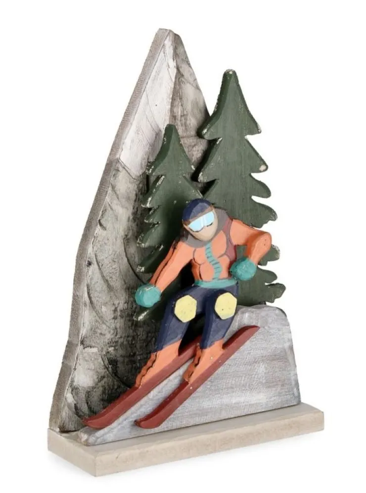 Oggettistica>Bizzotto DECORAZIONE ALPBACH SCIATORE C-PINO H29