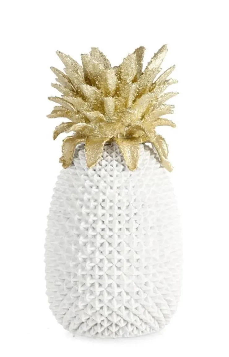 Oggettistica>Bizzotto DECORAZIONE ANANAS SURABAYA BIANCO H49,5
