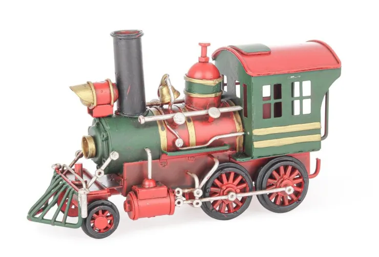 Oggettistica>Bizzotto DECORAZIONE MOTOR LOCOMOTIVA ROSSO-VERDE