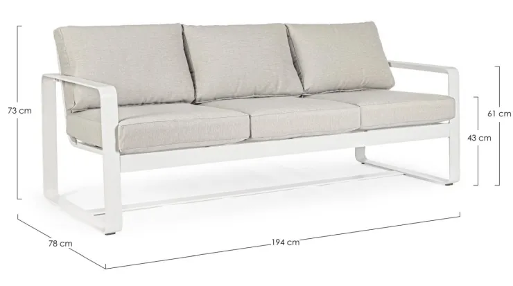 Divani>Bizzotto DIVANO IN ALLUMINIO BIANCO YK11 - MERRIGAN