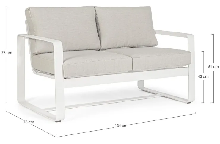 Divani>Bizzotto DIVANO IN ALLUMINIO BIANCO YK11 - MERRIGAN