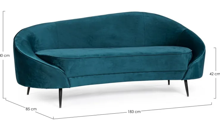 Divani>Bizzotto DIVANO IN VELLUTO COLOR DEEP - SERAPHIN