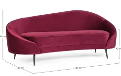 Divani>Bizzotto DIVANO IN VELLUTO COLOR WINE - SERAPHIN