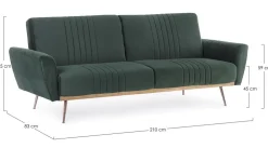 Divani Letto>Bizzotto DIVANO LETTO IN VELLUTO VERDE SCURO - JOHNNY