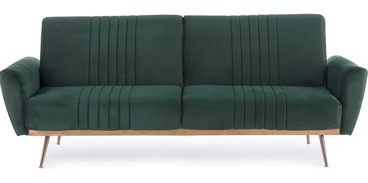 Divani Letto>Bizzotto DIVANO LETTO IN VELLUTO VERDE SCURO - JOHNNY