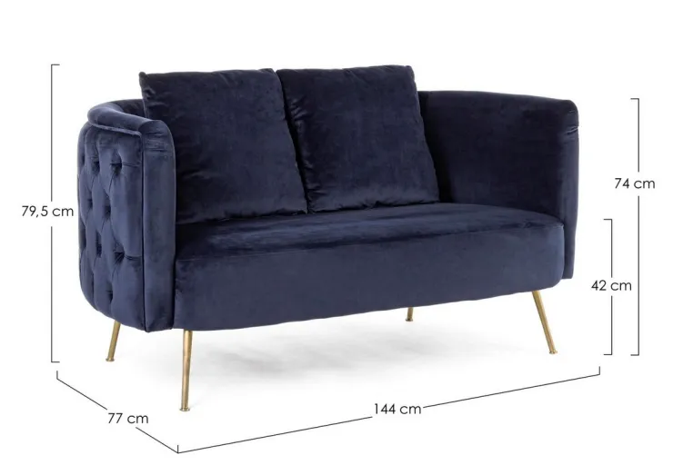 Divani>Bizzotto DIVANO SFODERABILE BLU - TENBURY