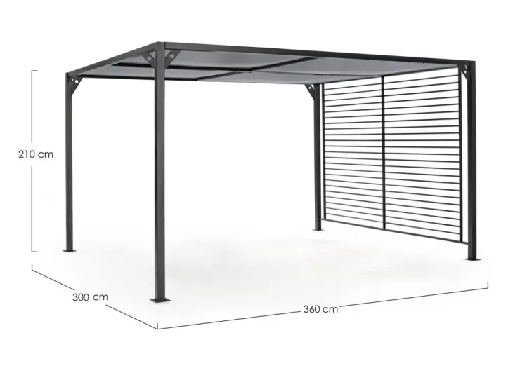 Pergole E Gazebo>Bizzotto GAZEBO IN ALLUMINIO 3X3.6 ANTRACITE LH32 - NOAH