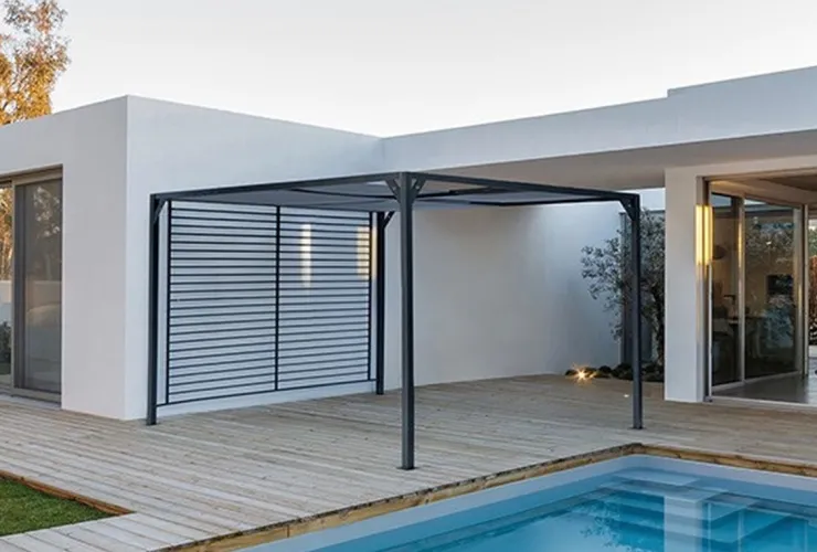 Pergole E Gazebo>Bizzotto GAZEBO IN ALLUMINIO 3X3.6 ANTRACITE LH32 - NOAH