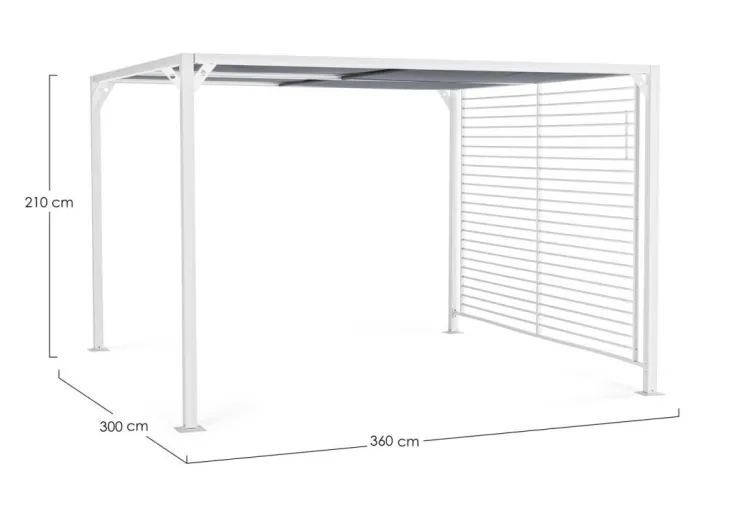 Pergole E Gazebo>Bizzotto GAZEBO IN ALLUMINIO 3X3.6 BIANCO LH30 - NOAH