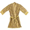 Accessori In Tessuto>Bizzotto KIMONO CHAMBERY OCRA C-FIORE ROSSO