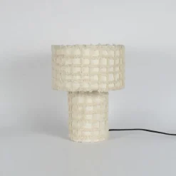 Lampade Da Tavolo>Bizzotto LAMPADA TAV. DEVANG CHECK BEIGE H36