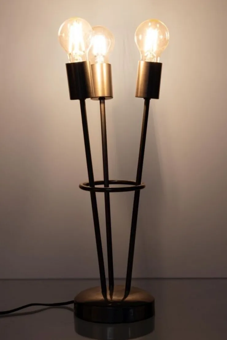 Lampade Da Tavolo>Bizzotto LAMPADA TAV. FIACCOLA 3LUCI ARGENTO H45