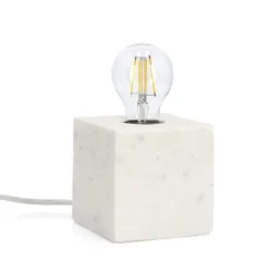 Lampade Da Tavolo>Bizzotto LAMPADA TAV. MANDLA MARMO BIANCO 12X12
