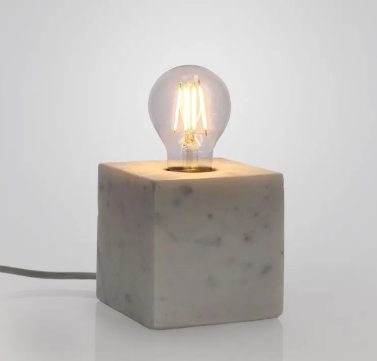 Lampade Da Tavolo>Bizzotto LAMPADA TAV. MANDLA MARMO BIANCO 12X12