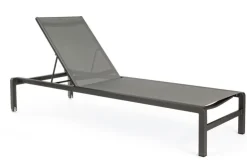 Lettini, Sdraio E Chaise Longue>Bizzotto LETTINO CON RUOTE IN ALLUMINIO IMPILABILE ANTRACITE - KONNOR