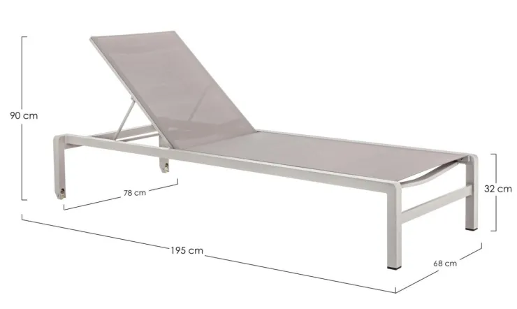 Lettini, Sdraio E Chaise Longue>Bizzotto LETTINO CON RUOTE IN ALLUMINIO IMPILABILE - KONNOR RASTIN