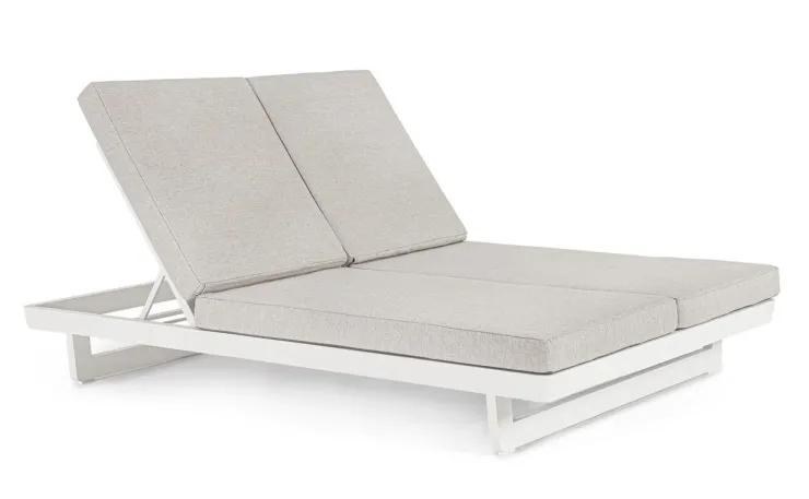 Lettini, Sdraio E Chaise Longue>Bizzotto LETTINO DOPPIO IN ALLUMINIO BIANCO WG20 - INFINITY