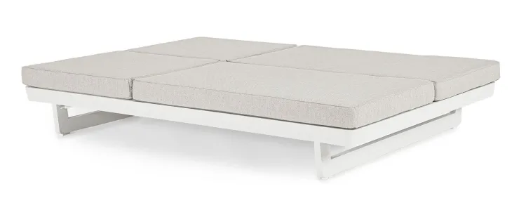 Lettini, Sdraio E Chaise Longue>Bizzotto LETTINO DOPPIO IN ALLUMINIO BIANCO WG20 - INFINITY