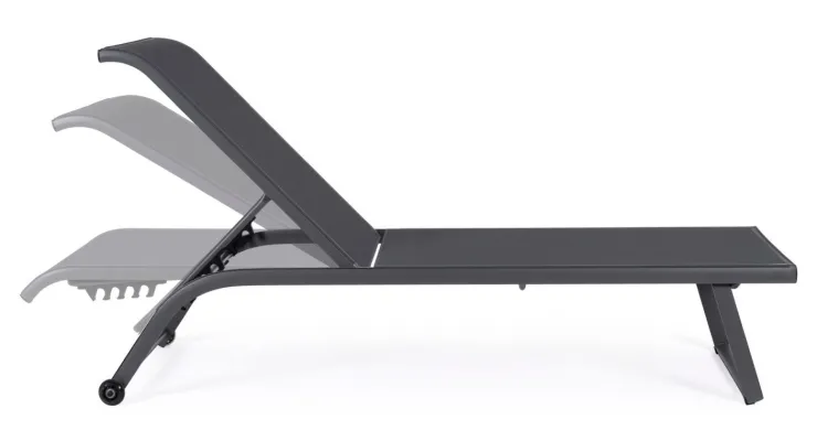 Lettini, Sdraio E Chaise Longue>Bizzotto LETTINO IN ALLUMINIO CON RUOTE ANTRACITE - TAYLOR